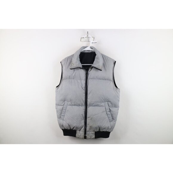 Vintage 90s Streetwear Mens M Distressed Reversible Duck Down Puffer Vest Jacket - Picture 13 of 16